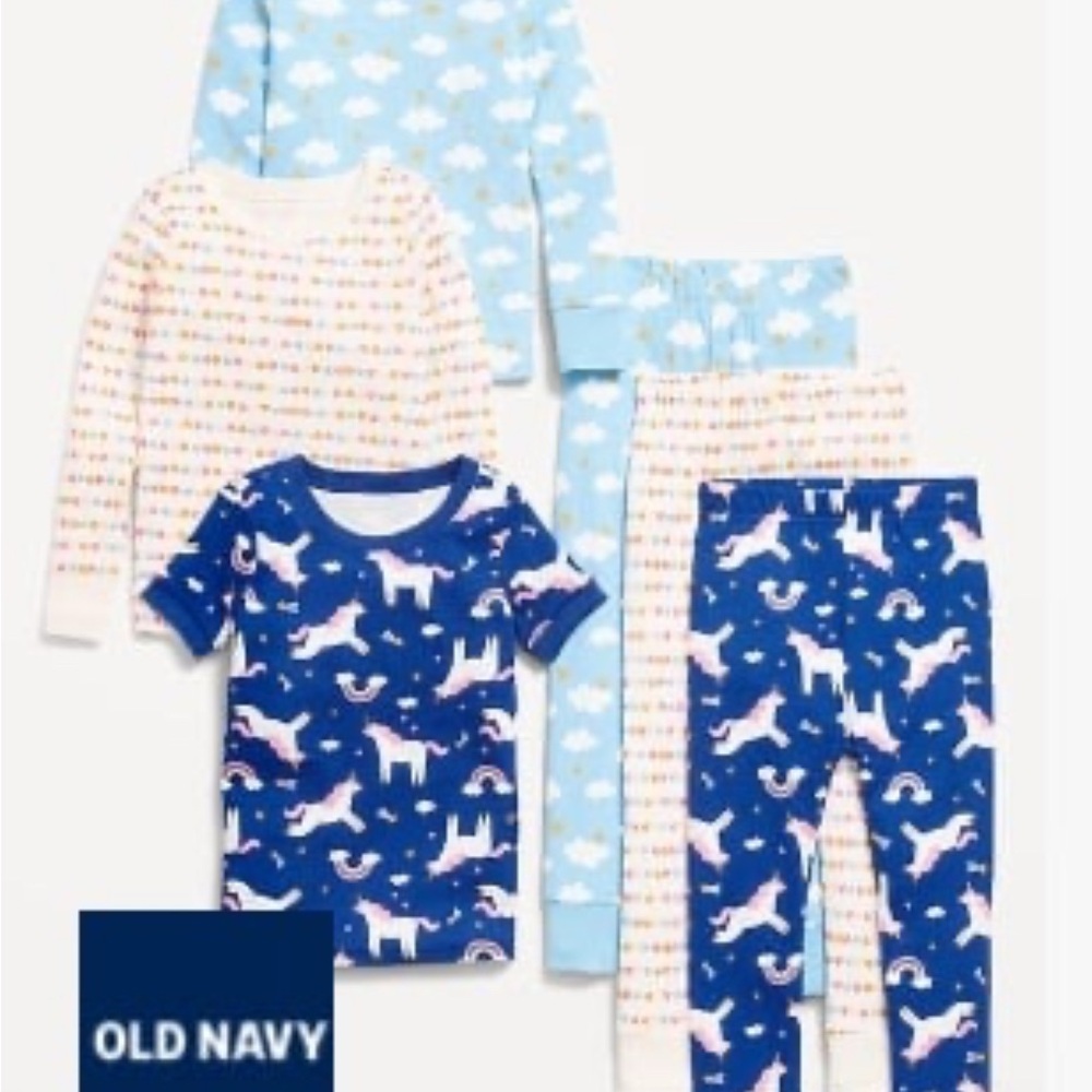 Old Navy Kids Pajama Set - Blue, White, and Pink